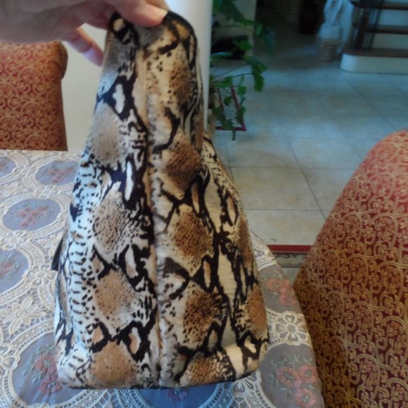 Clever Carriage Company Python Print Calf Hair Large Tote Bag - Picture 5 of 16